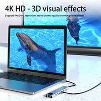 Hub USB-C 3.0 8-en-1 avec convertisseur réseau RJ45 SD/MicroSD 5 ports et station d'accueil pour ordinateur portable - En stock
