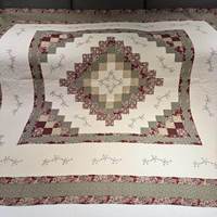 Ensemble de couette et de couvre-lit en coton pur brodé avec motifs floraux/géométriques, couette pour climatisation, drap de lit pour familles