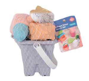Juego de Juguetes de Playa de Paja de Trigo al por Mayor, 8 Piezas, Cubo de Castillo para Niños, Juguetes de Arena con Bolsa de Malla, Ecológicos, para Jugar con Arena y Agua en Verano - Product Image 5