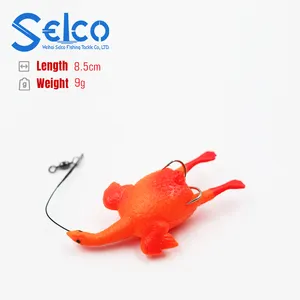 Selco 85毫米9g派克麝香鲈鱼钓鱼浮顶水软空心体火鸡青蛙诱饵带线头