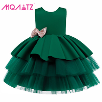 MQATZ Koleksi Musim Panas terbaru pakaian anak-anak Formal penjualan laris gaun malam pesta pernikahan Solid untuk anak perempuan dengan dekorasi pita