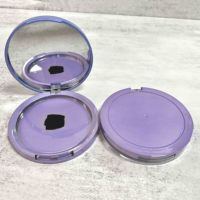 Boîtes cosmétiques en plastique ABS, étui à poudre pressée, gaufrage, matériaux recyclés, miroir, fard à paupières, poudre compacte portable