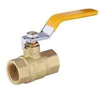 Robinet à bille en laiton 3/4 pouce 600 WOG FNPT à passage plein, poignée jaune filetée FIP, robuste pour eau/huile/gaz