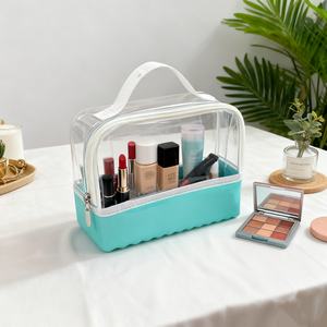 Nuova Borsa Trasparente da Viaggio in PVC, Pochette per Cosmetici e Accessori con Fondo Impermeabile - Product Image 2