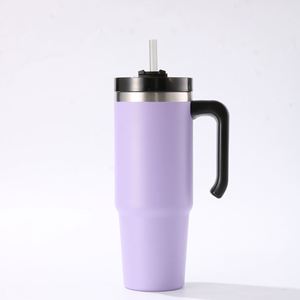20oz 30oz Car Travel Handle Mug Vacuum Tumbler Lid Straw Non-Slip Base Cold Hot Coffee Drink - Product Image 1
