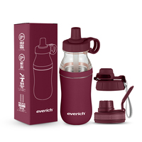 Bouteille d'eau en forme de gourde de 24oz Bouteille d'eau à large ouverture en acier inoxydable 304 + plastique isolé Support sous vide personnalisé avec couvercle