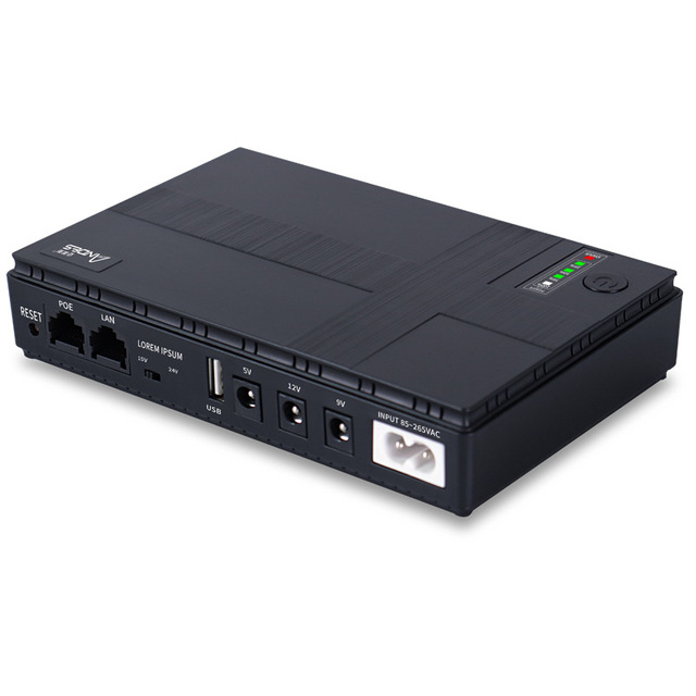 10000mah Rechargeable Portable Output DC 12v 9v 5v Mini Ups Poe Net Work 15v 24v Backup Mini Ups for Wifi Router
