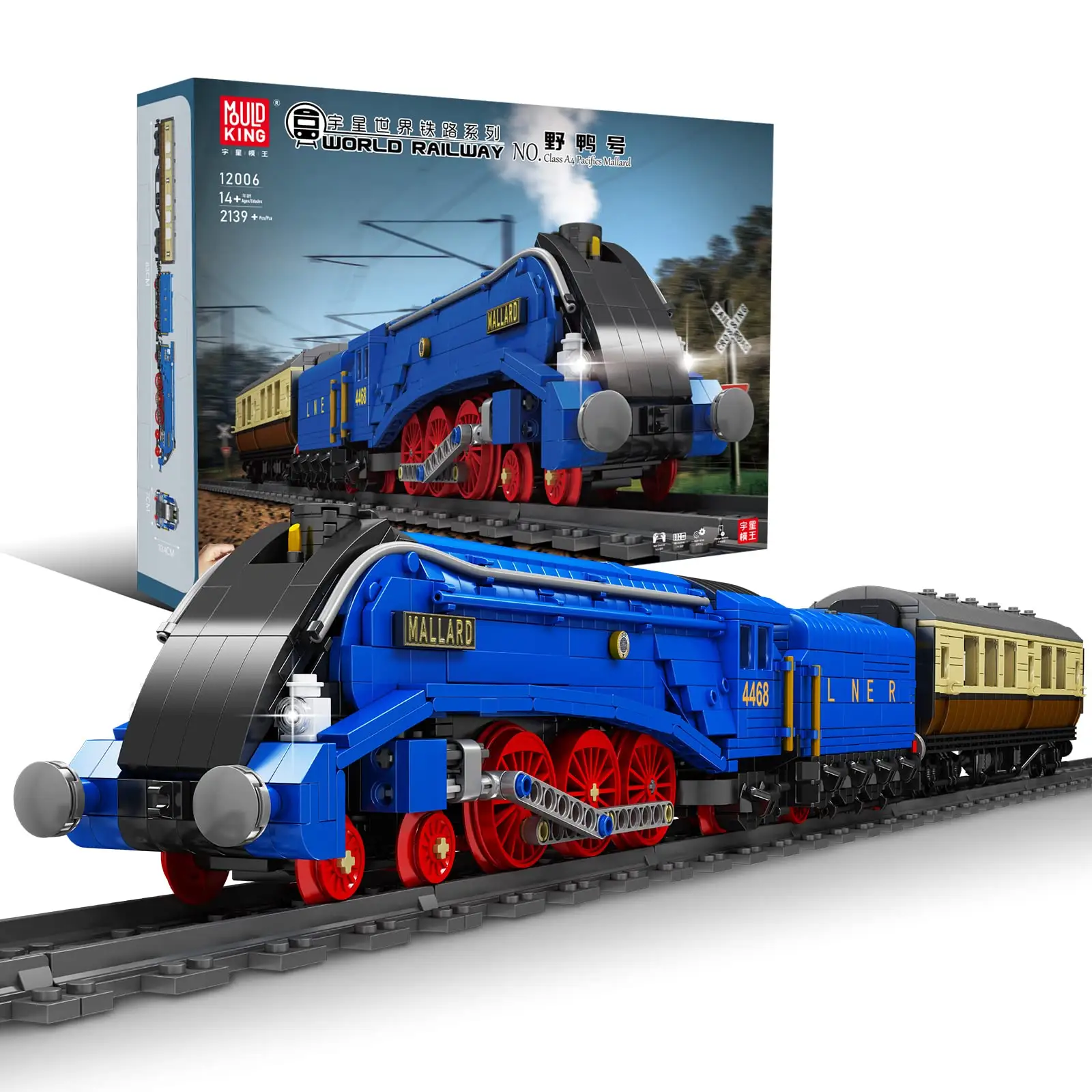 Mould King 12006 Yeya steam rail train électrique télécommande série APP assemblage de petites particules modèle de jouet enfichable