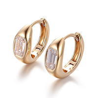 Ensemble de boucles d'oreilles en or jaune véritable 10k 14k 18k, avec diamants de laboratoire taille émeraude, pour femmes, bijoux de mariage, fabrication artisanale.
