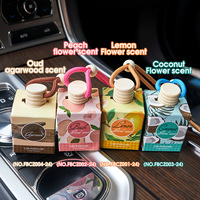 Diffuseur de parfum de luxe pour voiture, flacon en verre suspendu avec couvercle en bois, 8 ml, parfum haut de gamme, évaporation naturelle sans produits chimiques.