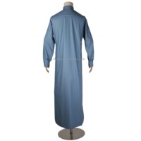 Nouvelle tenue décontractée pour hommes musulmans avec col montant, manches longues, couleurs et tailles variées pour hommes Jubba Thobes
