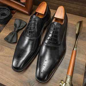 HANMCE 2025 – Chaussures de travail pour hommes en cuir véritable de luxe, de haute qualité, à lacets carrés, antidérapantes, respirantes, style patchwork, modèle Bullock - Product Image 3