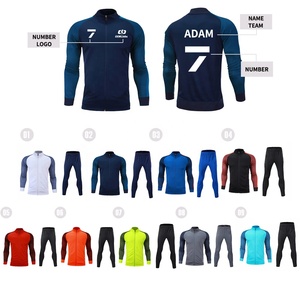 Grosir kustom logo unisex tracksuit kosong jalur sepak bola setelan musim gugur kasual ritsleting jaket dan celana pria - Product Image 2