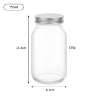 Vente en gros de bocaux carrés personnalisés de 4 oz, 8 oz, 12 oz, 25 oz, 32 oz, avec couvercle, bocaux Mason à large ouverture pour le miel et les aliments, bocaux Mason de 16 oz avec couvercle