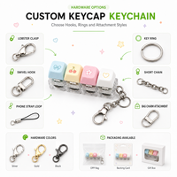 Custom Keycap Keychain Keyboard Key Style Pastel Colors Acrylic Base Metal Clasp Wholesale Promotional Business Gift