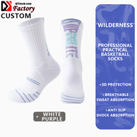 Chaussettes de sport blanches en coton pour le printemps, imprimées par sublimation, anti-bactériennes, avec logo personnalisé de haute qualité, pour la course à pied
