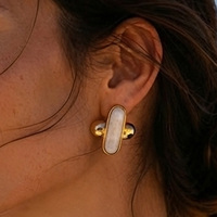 JUSNOVA Vente en gros de boucles d'oreilles en acier inoxydable, ensemble de boucles d'oreilles pendantes en or PVD 18 carats pour femmes, vente directe d'usine