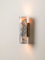 Applique Murale LED Minimaliste de Luxe en Pierre Naturelle Style Italien, Contrôle par Interrupteur Mural, Lumière Chaude 3000K, Garantie 2 Ans pour Porche et Salon