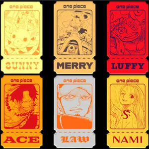 DL One Pieced Anime Artboard Aimant de réfrigérateur magnétique, coins carrés, design de ticket vintage, style fenêtre, jeu de table - Product Image 4