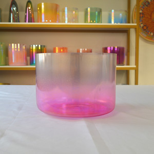 HF âm thanh chữa bệnh Bát lung linh màu hồng Gradient pha lê hát bát tinh khiết thạch anh pha lê giả kim âm thanh bát với Cát Pha Lê - Product Image 2