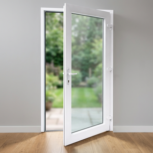ประตูบานเปิดกระจก UPVC ยี่ห้อ HOFFEN ขนาด 81x205 ซม. แบบใช้มือเปิด ป้องกันเสียง กันน้ำ กันลม ฉนวนกันความร้อน สำหรับภายนอกห้องนอน อพาร์ทเม้นท์ - Product Image 3