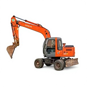 Excavatrice sur pneus d'occasion en bon état Hitachi ZX130W Peinture d'origine Excavadora Hitachi ZX130 ZX135 ZX140 ZX200 à Shanghai - Product Image 1