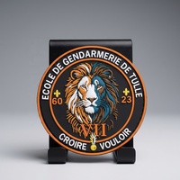 Patch en caoutchouc PVC 3D gaufré Tête de Lion, Badge Tactique Personnalisé avec Velcro pour Sac à Dos, Veste, Chapeau, Uniforme, Équipement d'extérieur