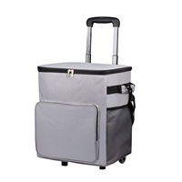 Sac isotherme à roulettes Mikanu Oxford 35L grande capacité, design pliable, injection d'eau, maintien de la glace pendant 12 heures, pique-nique en plein air