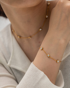 All'ingrosso nuovo braccialetto di moda 18K oro acciaio inossidabile braccialetti rotondi zircone Colorfast gioielli alla moda per la signora - Product Image 4