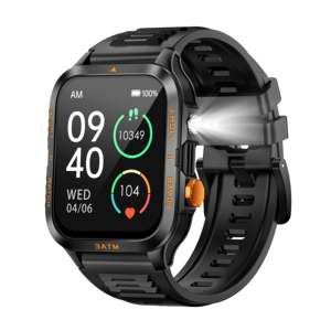 Montre connectée étanche 3ATM KT89, bracelet intelligent, modèles multisports, montre intelligente avec lampe de poche, moniteur d'oxygène sanguin - Product Image 1