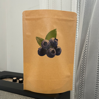 Pochette refermable en papier kraft écologique, étanche, avec fenêtre thermoscellable en PE et PET, pour aliments pour animaux, haricots, noix, sucre