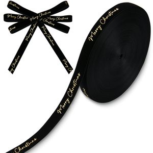 Custom <b>Gold</b> Foil 3d Embossed Printed Gift Polyester Satin <b>Ribbon</b> with Logo Gift Packaging <b>Ribbon</b> Embossed logo <b>Ribbon</b> - Product Image 1