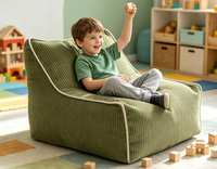 Fauteuil pouf pour enfants en velours côtelé, rembourrage en mousse déchiquetée haute densité, canapé paresseux pour enfants