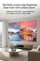 Projecteur de cinéma maison intelligent 1080P Full HD 500 ANSI WiFi6 Bluetooth avec alignement automatique de l'écran, évitement d'obstacles et prise en charge 4K