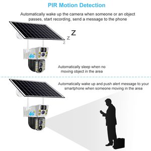 Cámara de Seguridad Solar V380pro 4G con Doble Lente PIR, Zoom Óptico 10x, 5MP 2K, Bajo Consumo, Visión Nocturna, Audio Bidireccional y Detección Humana en la Nube - Product Image 4