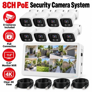 กล้องวงจรปิด KERUI 4MP PoE ระบบ NVR 8 ช่อง พร้อมจอภาพ 11.6 นิ้ว ความละเอียด 4K สายเคเบิลเครือข่าย 18.3 เมตร ชุดกล้องวงจรปิดรักษาความปลอดภัยสำหรับคลังสินค้า สำนักงาน และบ้าน - Product Image 1