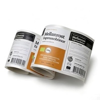 Étiquettes en papier vinyle imprimées, imperméables, pour l'emballage des boîtes de café, des pots et des bouteilles alimentaires