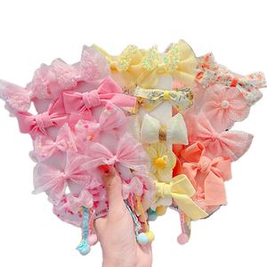 Nuovo Set alla moda di 10 pezzi di graziosi fermagli per capelli in tessuto da principessa per ragazze stile dolce arco frangia <span class=keywords><strong>accessori</strong></span> per capelli per bambini - Product Image 1