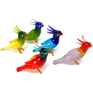 Figura de Cacatúa de Vidrio Soplado a Mano, Escultura Animal, Pieza de Arte Decorativa Hecha de Vidrio Soplado con Colores Vibrantes y Detalles Realistas - Product Image 2