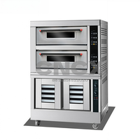 Four électrique commercial à 2 niveaux et 4 plateaux pour la cuisson de pizzas et de pains, en acier inoxydable de qualité supérieure, chauffe rapidement