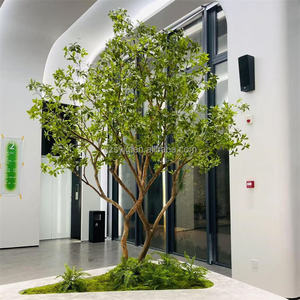 Venta al por mayor de caballos artificiales borrachos árbol de madera hecho a mano planta paisaje árbol decorativo ventana interior aterrizaje verde árbol falso - Product Image 1