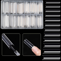 240 pièces/boîte, faux ongles XXL extra droits, longs, carrés, forme cercueil, courbés en C, en ABS, pour manucure, salon et outils de nail art