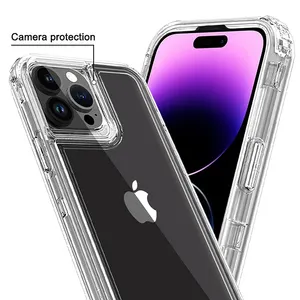 For Tecno Spark Go 2024/20 Pro 3 Layers Shockproof Crystal Clear Transparency Soft TPU 360 Mobile Phone Case For Iphone Designer