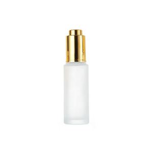 Wholesale 30ml <b>50ml</b> Frosted Round Shape Cosmetics Dropper Glass <b>Bottle</b> with Silver Cap for Skincare - Product Image 6