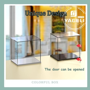 Vitrine d'exposition en acrylique transparent YAGELI pour figurines, avec impression sérigraphique, logo personnalisé, anti-poussière, boîte cube de comptoir à assembler - Product Image 4