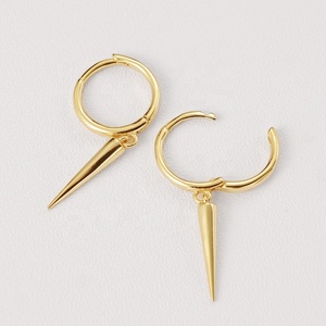 مجوهرات للنساء من nagosa للبيع بالجملة من الذهب عيار 18 قيراط أقراط متدلية برشام فضي إسترليني - Product Image 6