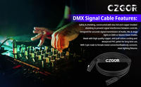 Câble de signal de contrôle DMX512 de haute qualité, 3 broches, 3*0.3mm², XLR, 3 mètres, non étanche, noir, pour projecteurs de scène à tête mobile