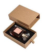 Boîte d'emballage de parfum personnalisée avec tiroir cosmétique, gaufrage, pelliculage mat, revêtement UV, doublure en éponge, logo personnalisé, parfum de luxe