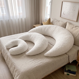 Oreiller de maternité géant en forme de lune, coussin de soutien corporel en tissu doux avec couche d'air, oreiller d'allaitement et de grossesse pour femmes enceintes, oreiller en forme de C - Product Image 4