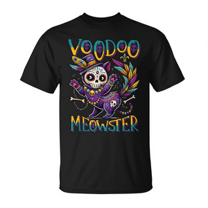 Camiseta Mardi Gras Cat Voodoo Meowster Pun para amantes de los gatos - Product Image 2
